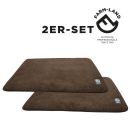 Farm-Land Hundedecke Faserpelz Pro Thermo 2er-Set 100x70cm Braun Braun