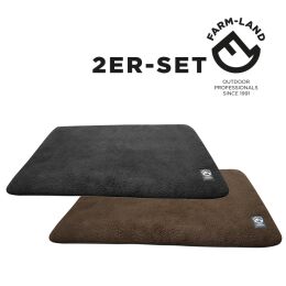 Farm-Land Hundedecke Faserpelz Pro Thermo 2er-Set 100x70cm Braun Braun