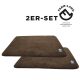 Farm-Land Hundedecke Faserpelz Pro Thermo 2er-Set 100x70cm Braun Schwarz