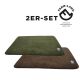 Farm-Land Hundedecke Faserpelz Pro Thermo 2er-Set 100x70cm Braun Schwarz