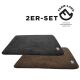 Farm-Land Hundedecke Faserpelz Pro Thermo 2er-Set 100x70cm Braun Schwarz