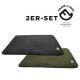 Farm-Land Hundedecke Faserpelz Pro Thermo 2er-Set 100x70cm Braun Schwarz