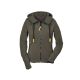 Hubertus Damen Fashion Fleece Hoody mit Reißverschluss Oliv/Braun