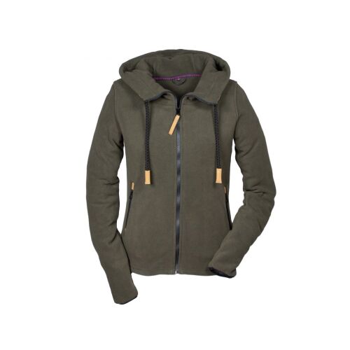 Hubertus Damen Fashion Fleece Hoody mit Reißverschluss Oliv/Braun XS