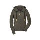 Hubertus Damen Fashion Fleece Hoody mit Reißverschluss Oliv/Braun XS