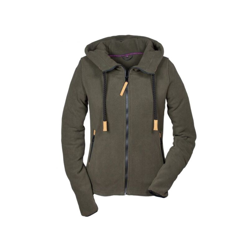 Hubertus Damen Fashion Fleece Hoody mit Reiverschluss Oliv/Braun M