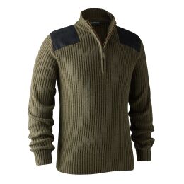 Deerhunter Herren Strickpullover Rogaland mit Reiverschluss Adventure Green Melange S