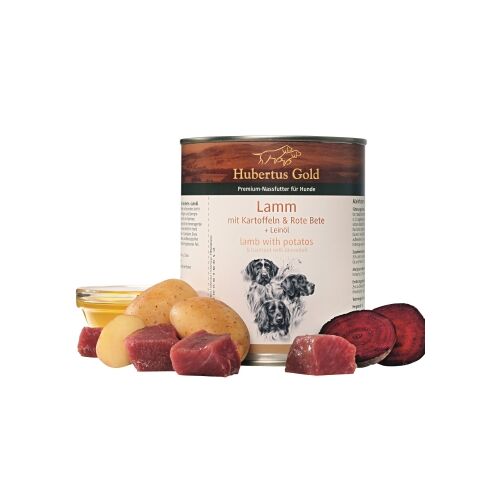 Hubertus Gold Premium-Nassfutter Lamm mit Kartoffeln & Rote Bete + Leinöl 800g