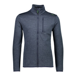 CMP Herren-Knit-Tech-Fleece M&eacute;lange Schwarz-Blau 50