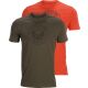 Härkila Herren T-Shirt Wildboar 2-Pack Willow Green/Orange