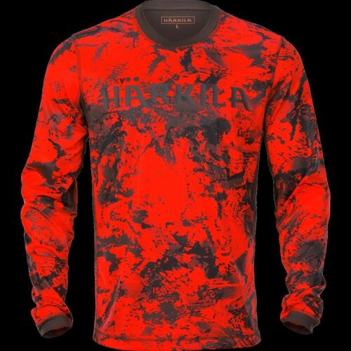 Härkila Herren Langarmshirt Wildboar Pro AXIS MSP® Orange Blaze/Shadow Brown 3XL