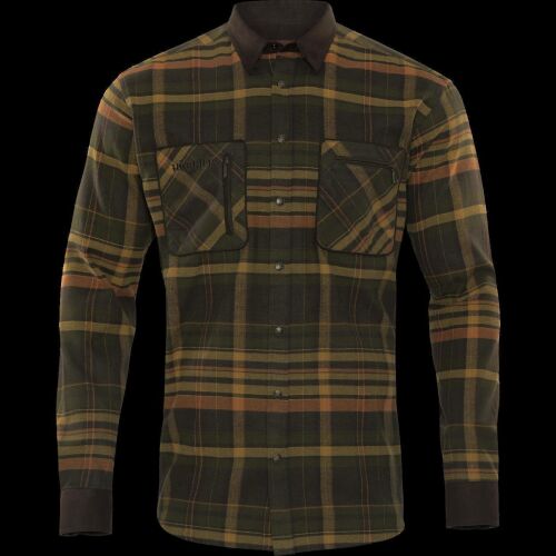 Härkila Herren Flanellhemd Pajala Grün/Braun L