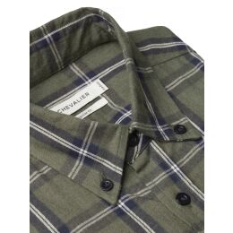 Chevalier Herren Flanellhemd Bear Tree Green Checked XL