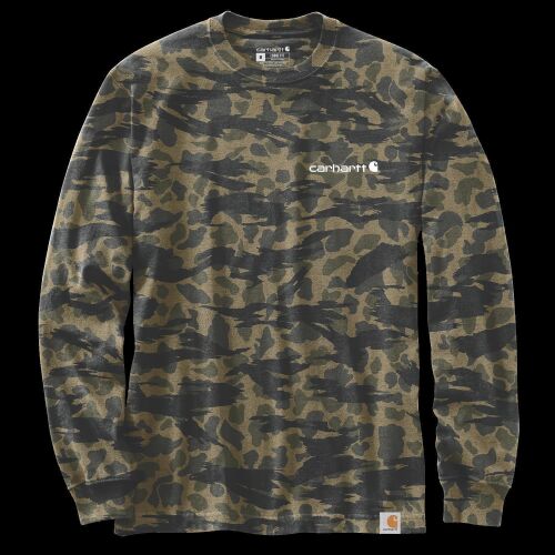 Carhartt Herren Langarmshirt Workwear Grapihc L/S Black Blind Duck Camo