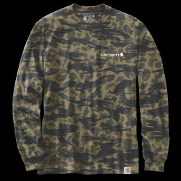 Carhartt Herren Langarmshirt Workwear Grapihc L/S Black Blind Duck Camo XL