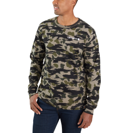 Carhartt Herren Langarmshirt Workwear Grapihc L/S Black Blind Duck Camo XL