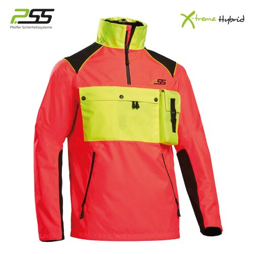 PSS X-treme Herren Hybrid-Schlupfjacke Neonrot/Neongelb L