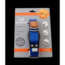 WowWow Hundehalsband mit integrierter Leine Blau