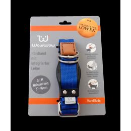 WowWow Hundehalsband mit integrierter Leine Blau 46-66 cm Halsumfang