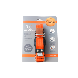 WowWow Hundehalsband mit integrierter Leine Orange