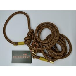 Tochterfirma U-Retrieverleine 10 mm Sepiabraun/Senf