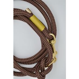 Tochterfirma U-Retrieverleine 10 mm Sepiabraun/Senf