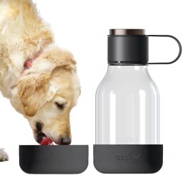Asobu - Dog Bowl - Flasche aus Tritan mit Hundenapf 1,5 Liter Schwarz