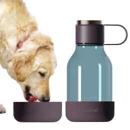 Asobu - Dog Bowl - Flasche aus Tritan mit Hundenapf 1,5 Liter Burgunderrot