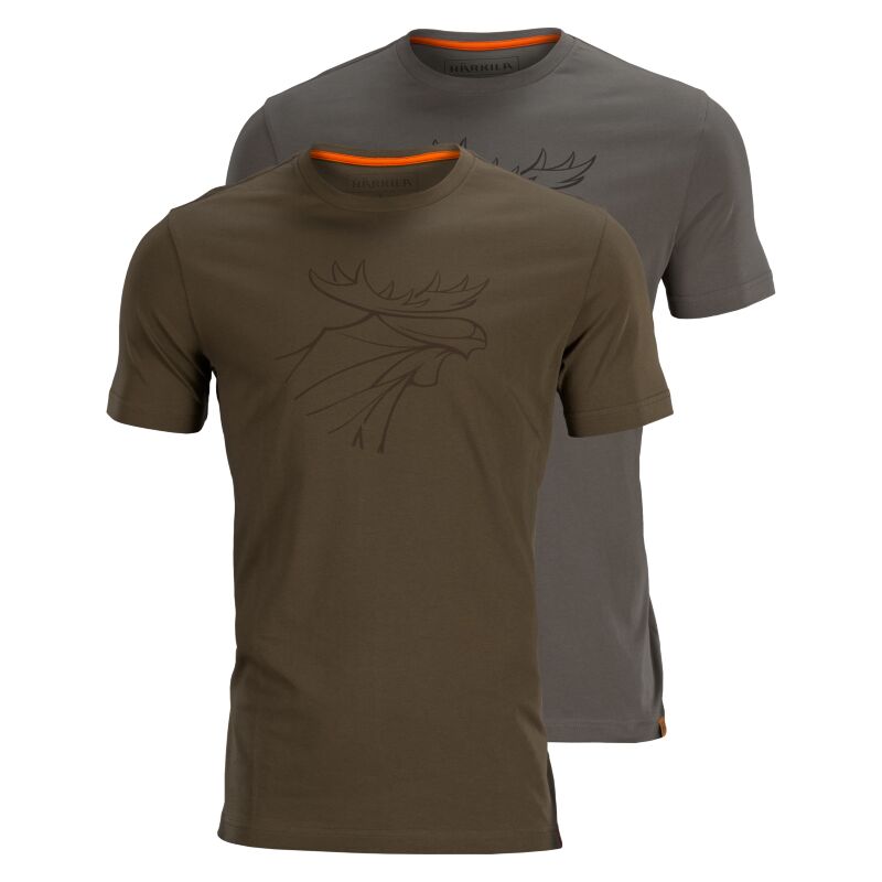 Hrkila Herren Graphic T-Shirt 2er-Pack Willow green/Grey 4XL