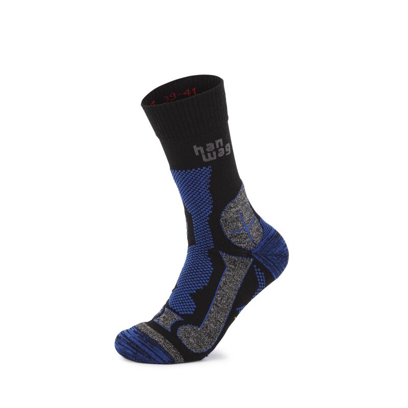 Han Wag Unisex Trek-Merino Socke Black/Royal Blue 36-38