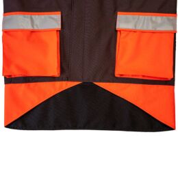 Kruedener Hundef&uuml;hrer-/ Durchgehjacke warnrot/braun Funktasche herzseitig 52/54