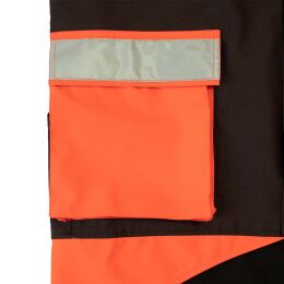 Kruedener Hundef&uuml;hrer-/ Durchgehjacke warnrot/braun Funktasche herzseitig 52/54