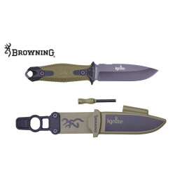 Browning Messer Ignite 2 Messer Set mit Feuerstein grün