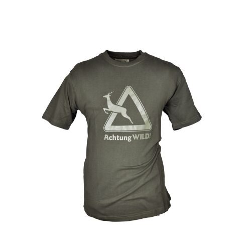 Hubertus T-Shirt Verkehrsschild Oliv XXL