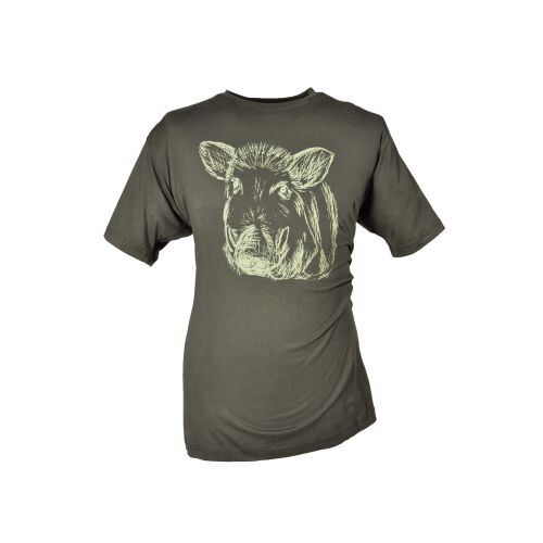 Hubertus T-Shirt Keilerkopf Oliv 7XL