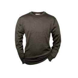 Hubertus Pullover Rundhals oliv/braun 58