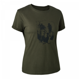 Deerhunter Damen T-Shirt mit Shield-Logo Bark Green