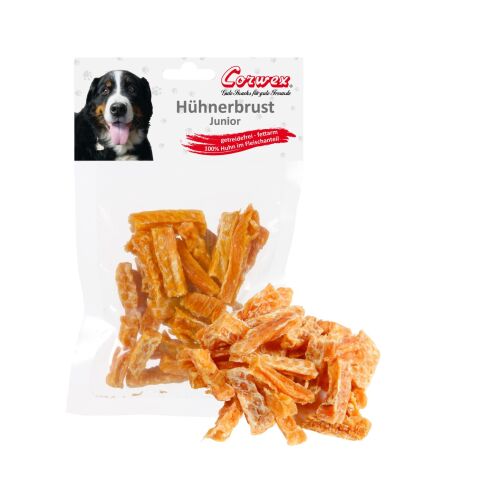 Corwex Hundesnack JUNIOR Hühnerbrust i. kl. Stückchen 70g