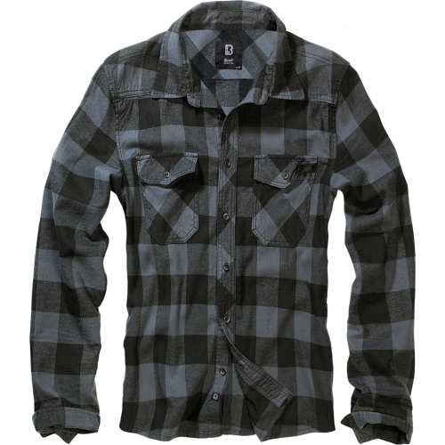 Brandit Herrenhemd Check Shirt Schwarz/Grau 4XL