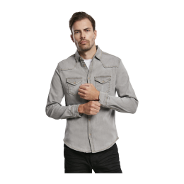 Brandit Herrenshirt Riley Denim Grau Denim L