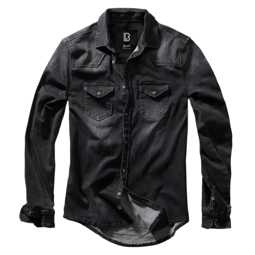 Brandit Herrenshirt Riley Denim Schwarz 2XL