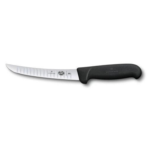 Victorinox Ausbeinmesser Fibrox Kullenschliff, gebogene Klinge 15cm Schwarz