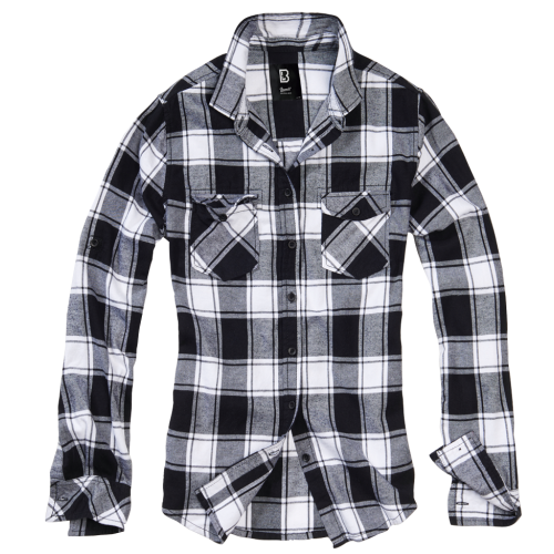 Brandit Damen Flanell Shirt Amy Weiß/Schwarz M