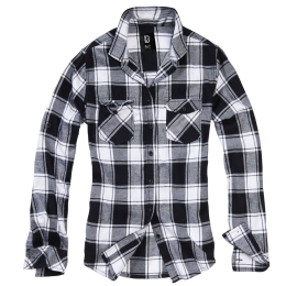 Brandit Damen Flanell Shirt Amy Wei&szlig;/Schwarz M