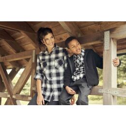 Brandit Damen Flanell Shirt Amy Wei&szlig;/Schwarz M