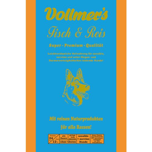 Vollmers Hunde Trockenfutter Fisch & Reis 15kg