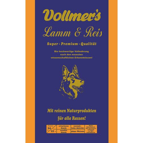 Vollmers Hunde Trockenfutter Lamm & Reis 15kg