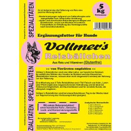 Vollmers Hunde Nahrungserg&auml;nzung Reisb&auml;llchen 5kg