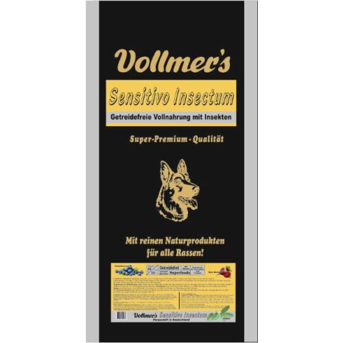 Vollmers Hunde Trockenfutter Sensitivo Insectum 12,5kg