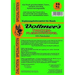 Vollmers Hunde Trockenfleischw&uuml;rfel 1,5kg